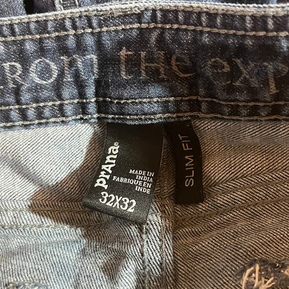Prana Jeans Mens Size 32X32 Blue Dark Wash Denim Skinny Slim Fit Stretch Casual - Picture 7 of 10